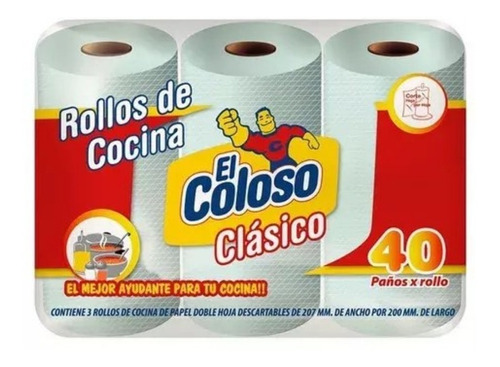 Rollo De Cocina El Coloso Por 3 Unidades (cod 6323)