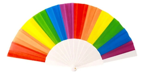 Abanico Arcoíris Pride Orgullo Gay Lgbt Plástico Plegable 
