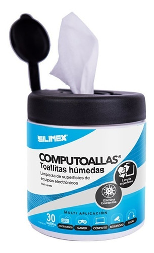 Toallas Húmedas Silimex Computoallas Con 30 Piezas Para Limp Color Blanco
