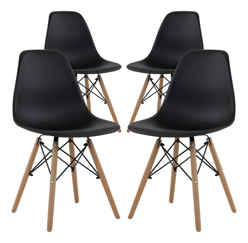 Set De 4 Sillas Eames Modernas Minimalistas Varios Colores