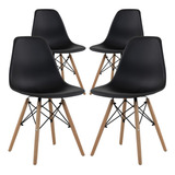 Set De 4 Sillas Eames Modernas Minimalistas Varios Colores