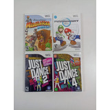 4 Jogos Wii (mario Kart, Madasgascar Kart E Just Dance2 E 4)