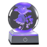 Yougifts Bola De Cristal Rosa 3d Con Led Colorido