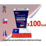 Mascarilla De Chile Desechable 100 Unidades Bandera Chilena 