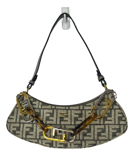 Bolso Fendi Baguette Piel/tela  Beige