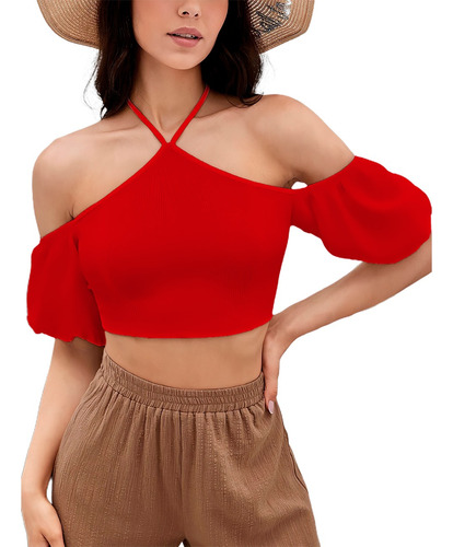 Blusa Crop Top Sexy Corto Mujer Moda Casual