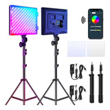 Kit De Iluminación Led Rgb Bicolor 50w Para Fotografía Y Vid