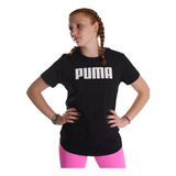 Remera Puma Lifestyle Mujer Ess Negro-blanco Cli