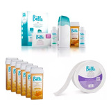 Kit Depilação + 6 Ceras Refil Lenço Falso Tecido Depil Bella