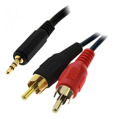 Cable Auxiliar De Audio 2 Rca A 1 Plug 3.5 - 5 Mts