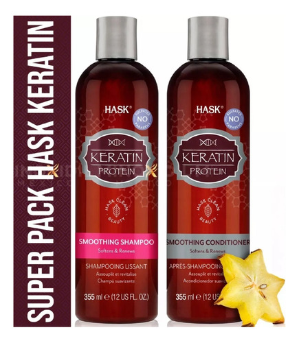 Shampoo  Acondicionador Hask Keratin Protein Premium 710 Ml