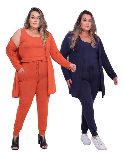 Kit Conjunto Lanzinha 3 Peças Plus Size Feminino 