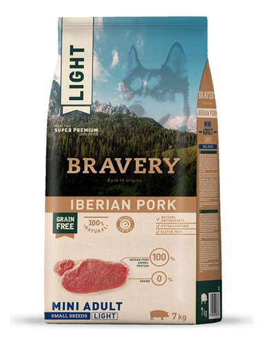 Bravery Cerdo Ibérico Light, Raza Pequeña, 7 Kg