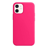 Capa Capinha Silicone Veludo Compatível Com iPhone 12 Mini Cor Rosa Pink