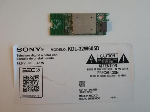 Modulo Wifi Para Sony Kdl 32w605d Kdl-32w605d Desarme
