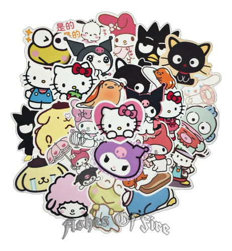 Stickers Vinilo Hello Kitty Pack 12 Uds Resistente Al Agua