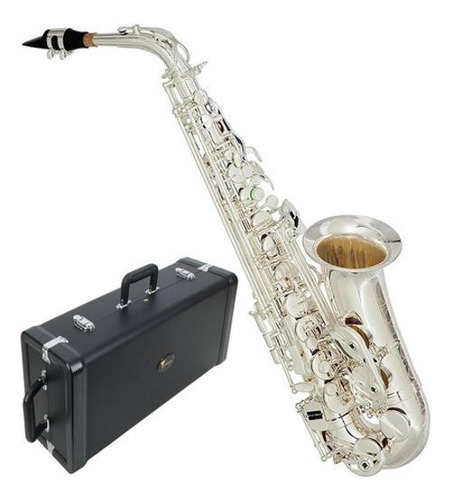 Saxofone Alto Sax Mib Sax 510s Eagle Banhado A Prata
