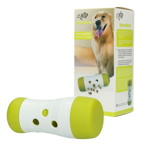 Juego Interactivo Porta Golosinas Para Perro Treat Frenz Rol Color Blanco Con Verde