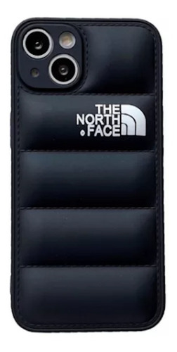 Funda Para iPhone Puffer North Face + Mica Cristal Templado 