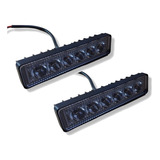 Par Faro Auxiliar Barra Rectangular 6 Led 12v - 24v -xp Moto