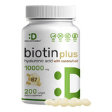 Biotina Aa 10000mcg Más Ácido Hialurónico 25 Mg Con Aceite D