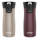 Contigo Vaso Térmico Autoseal West Loop 16 Oz 2 Pieza 473ml Color Champagne Y Chocolate