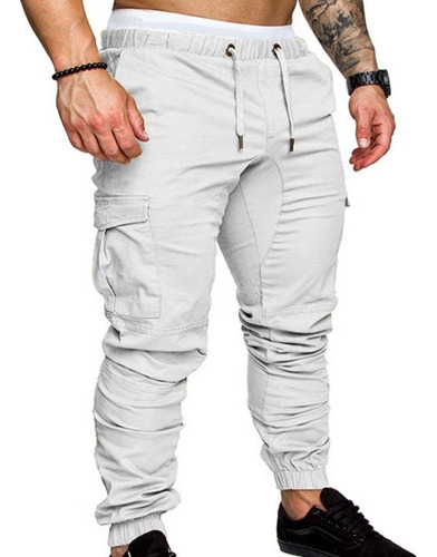 Pantalones Cargo De Talla Grande De Color Liso Para Hombre D