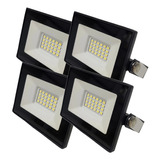 Pack X 4 Reflectores Led 10w  Alta Potencia Exterior Baw