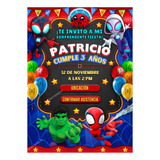 Spidey Invitación Pizarra Interactiva Con Botones Mapa