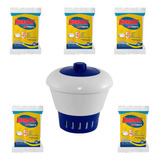 Kit Piscina Clorador Brustec 5 Pastilhas Hidroall Penta 5x1 