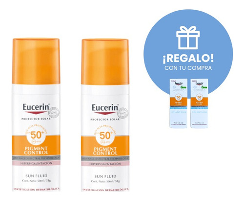 Combo X 2 Eucerin Solar Fps50 Pigment Control Fluid 50 Ml