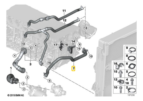 Manguera Culata A Termostato Para Bmw Serie 1 E87 130i N52 Foto 4