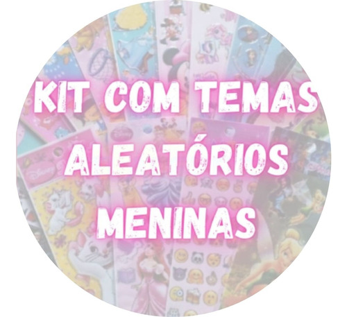 12 Cartelas Stickers Adesivos Temas Para Menina Aleatorios