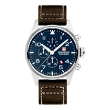 Reloj Swiss Military Smwgc0000402 Para Hombre Cronografo Color De La Malla Azul Color Del Bisel Plateado Color Del Fondo Azul