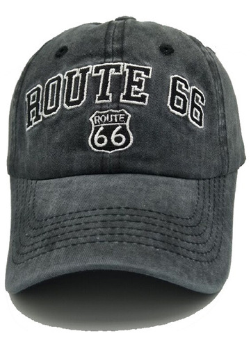 Bone Route 66 Vintage Envelhecido Aba Curva Bordado