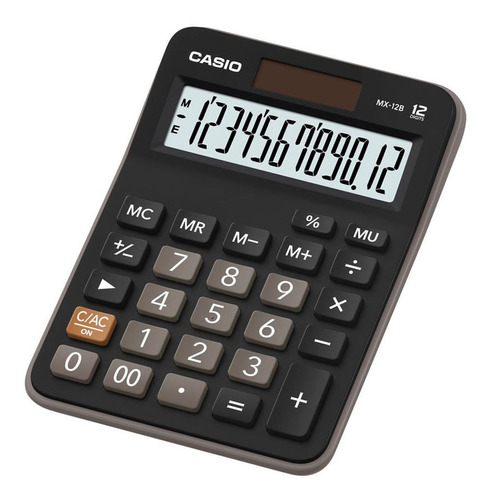 Calculadora Casio Mx-12b-bk Relojesymas Color Negro