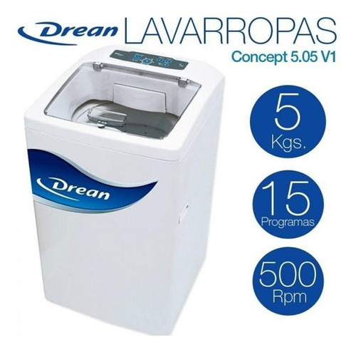 Drean Concept 5.05 V1 Blanco 5kg 220 v