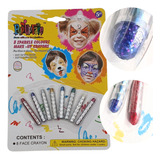 8 Crayones Con Glitter Maquillaje Artistico Lefemme