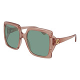 Gucci Gg0876sa 004 Square Shape Oversized Verde Naranja