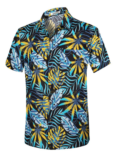 Camisa Hawaiana Algodón Para Hombre,camisa Manga Corta
