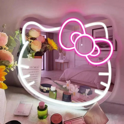 Espejo Hello Kitty Con Luz Led Regulable Y Neón Para Tocador. Espejo Decorativo Con Letrero De Neón. Espejo Iluminado Para Dormitorio, Pared, Vestidor, Sala De Estar. Regalo De Cumpleaños Para Niña. | MercadoLibre