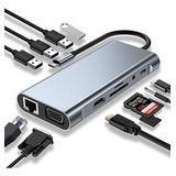 Usb C Hub, Adaptador Usb C 11 En 1 Dongle Con 4k