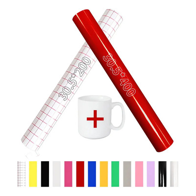 30.5cm*6m Vinil Adhesivo Y Papel Transfer De Calidad Cameo Silhouette Cricut \u002Fvinilo transfer cricut rollo\u002Fpublicidad impresion Para Vidrio Autos Ceramica\u002F236 X 12 Pulgadas\u002Fvinil permanente Rojo | Meses sin interés