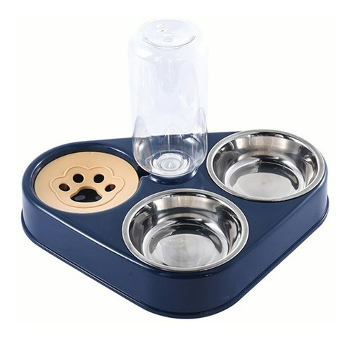Alimento Bebedero Dispensador Automático Para Mascotas Perro Azul
