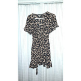 Vestido Cruzado Talla 36 Animal Print Shein Usado