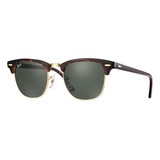 Óculos De Sol Polarizados Ray-ban Clubmaster Classic Standard Armação De Acetato Cor Gloss Tortoise, Lente Green De Cristal Clássica, Haste Gloss Tortoise De Acetato - Rb3016