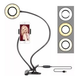 Ring Light Para Fotos E Vídeos Com Suporte De Mesa Celular