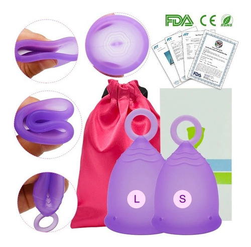 Copa Menstrual Silicona100% Reutilizable + Bolsa Tela Gratis