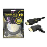 Cabo Pix Hdmi 2.0 Hdr 4k Gamer - Plug 90 Graus 2 Metros