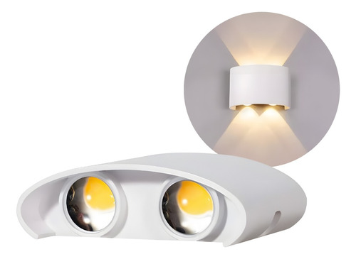 Luminária Arandela Led 4w Meia Lua 4 Fachos Parede Ip65